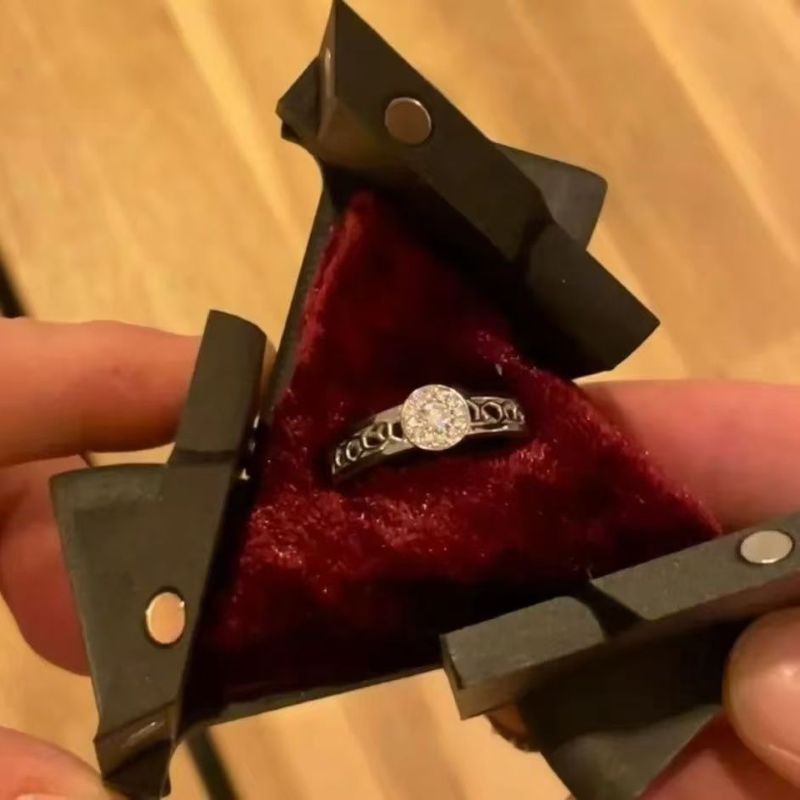 Kinetic Magic Cube Ring Box for Proposal Creative Jewelry Gift for Girlfriend