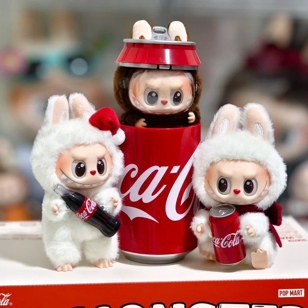 Coke Labubu Series Plush Doll Vinyl Face Macaron Color Blind Box Pendant Style Trendy
