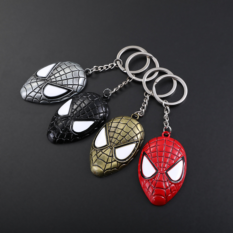Marvel Metal Car Keychain with Avengers Iron Man Spiderman Mask Design Pack Of 2
