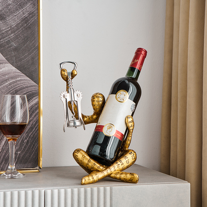 Abstract Artistic Figure Wine Rack High End Fashion Creative Red Wine Bottle Holder for Living Room Porch Wine Cabinet Decorative Ornament
