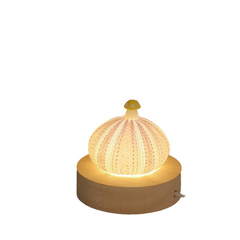 Shell Sea Urchin Creative Handmade DIY Night Light, Romantic Atmosphere Bedroom Table Lamp, Valentine’s Day Gift Decoration Set
