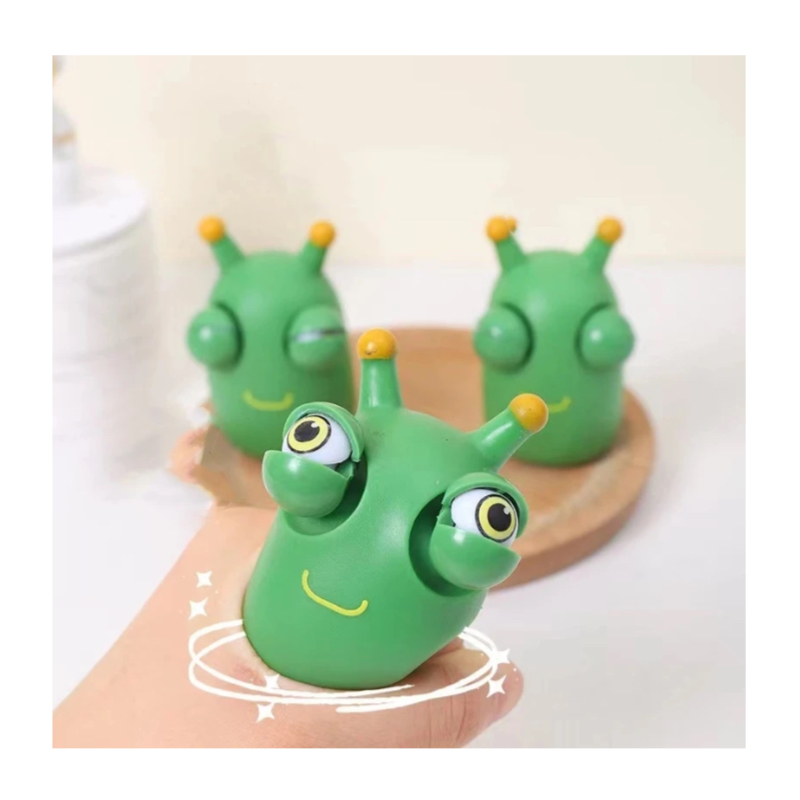 Vegetable Worm Caterpillar Eye Toy Decompression Artifact Pinch Children Gift Vent Small Toys Decompression Trick- Pack of 3
