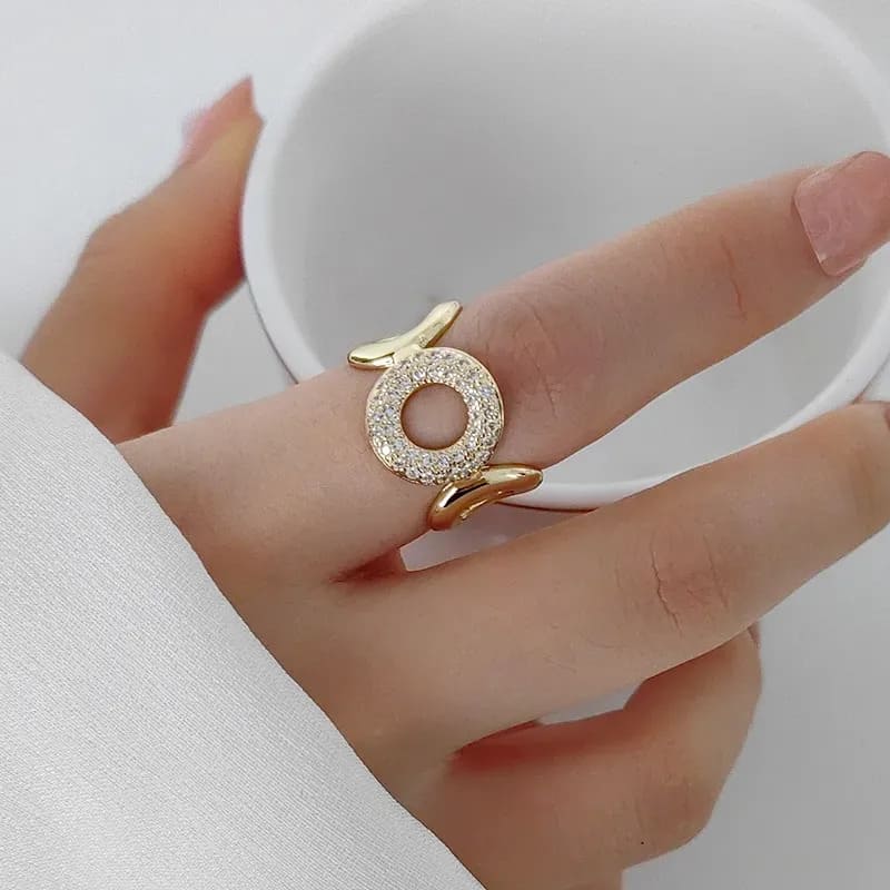 Simple Geometric Hollow Ring New Fashion Design Open Index Finger Ring, Stylish Commuting Casual Wear Jewellery for Women