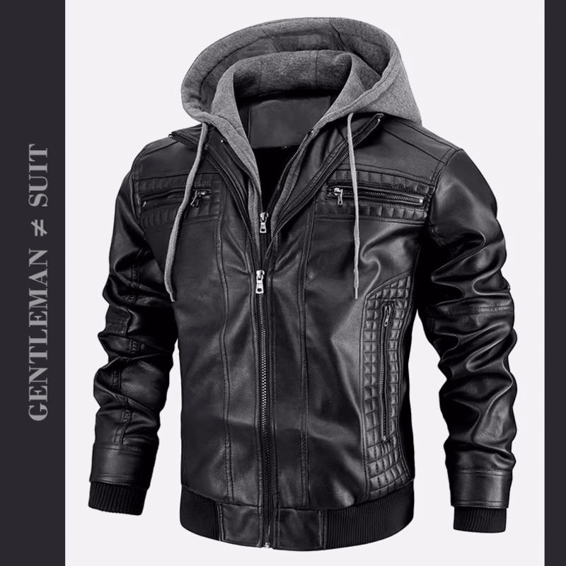 Men's Hooded PU Leather Jacket – Winter Warm European Fit, Street