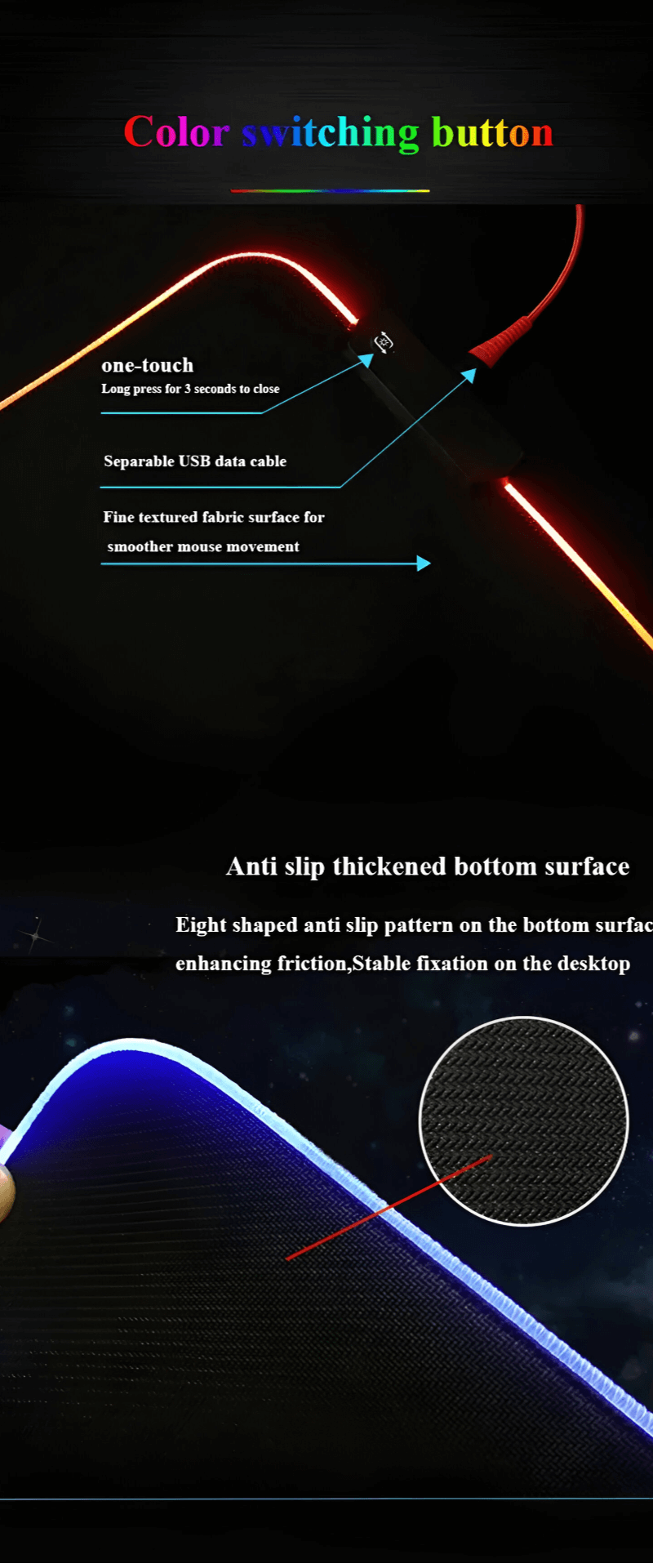 RGB gaming mouse pad