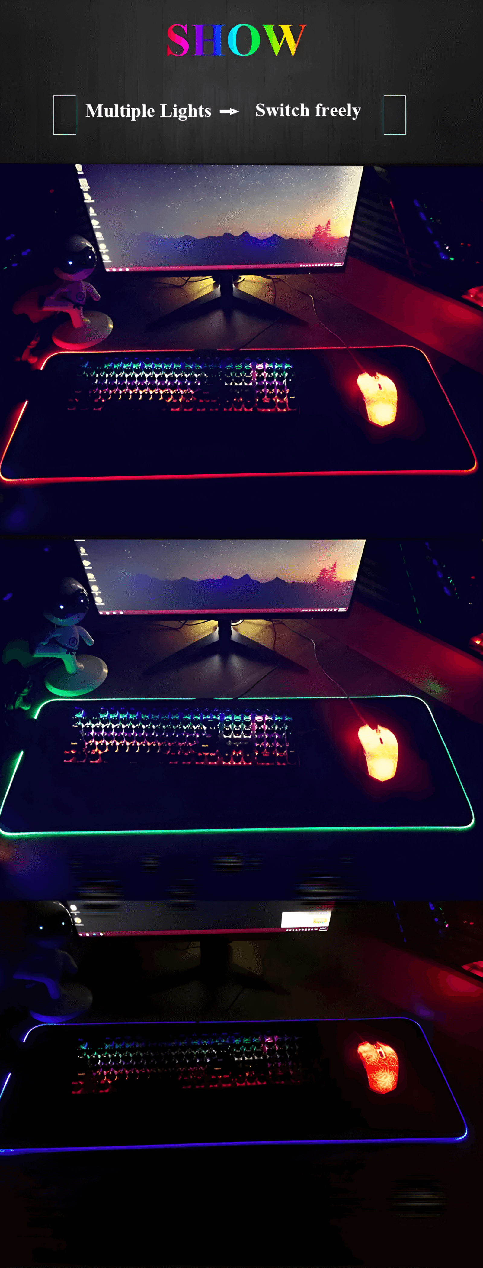RGB gaming mouse pad